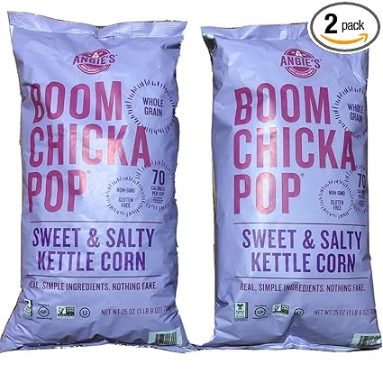 Mamay Sumarna 2 PACKs ANGIES BOOM CHICKA POP Sweet And Salty Kettle Corn 25oz Each Gluten Free - Set of 2