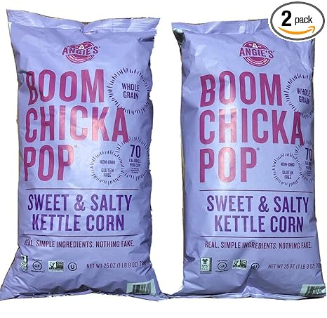 Mamay Sumarna 2 PACKs ANGIES BOOM CHICKA POP Sweet And Salty Kettle Corn 25oz Each Gluten Free - Set of 2