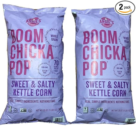 Mamay Sumarna 2 PACKs ANGIES BOOM CHICKA POP Sweet And Salty Kettle Corn 25oz Each Gluten Free - Set of 2