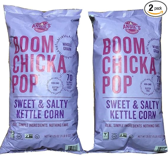 Mamay Sumarna 2 PACKs ANGIES BOOM CHICKA POP Sweet And Salty Kettle Corn 25oz Each Gluten Free - Set of 2