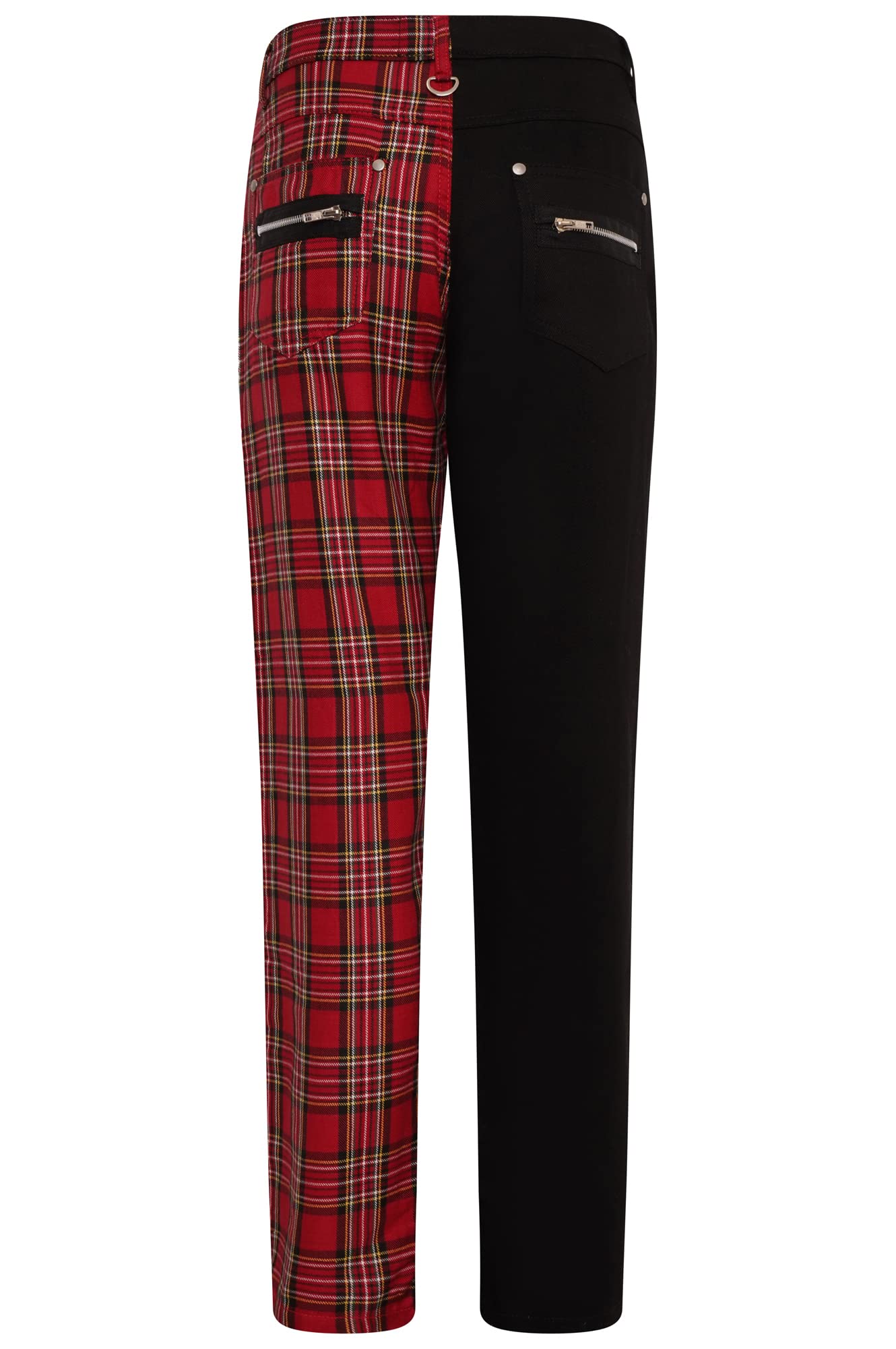 Ro Rox Karo Hose Unisex Plaid Tartan Emo Punk Gotisch Halb Halb