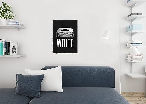 Miniatura 6 de Póster laminado Write con máquina de escribir manual, retro, inspirador y motivacional, para autor escritor, arte, decoración de pared genial,