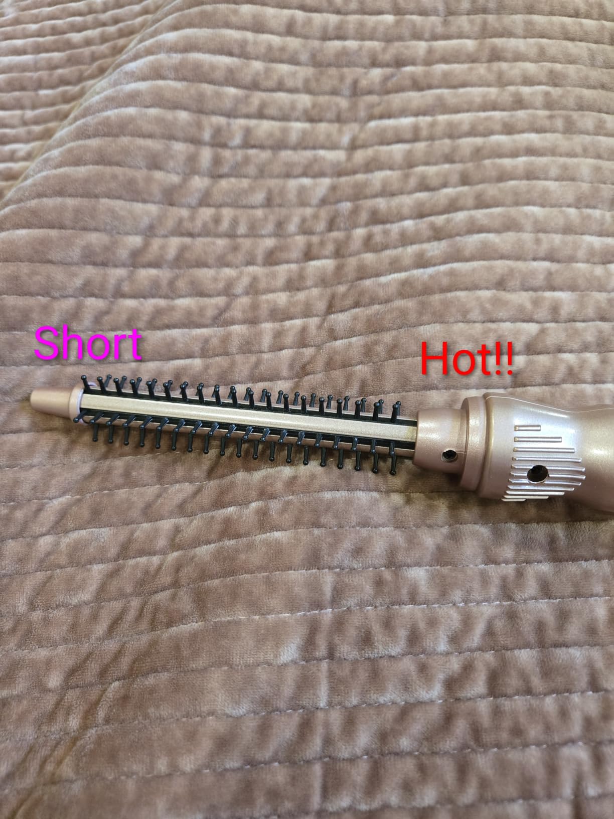 USHOW Heated Round Brush 1/2 Inch Small Curling Brush,Volumizing Thermal Brush 0.5 Inch Ceramic Tourmaline Heated Hot Ionic Iron, Tiny Curling Wand Hair Styler Tool (Pink, 0.5 inch)