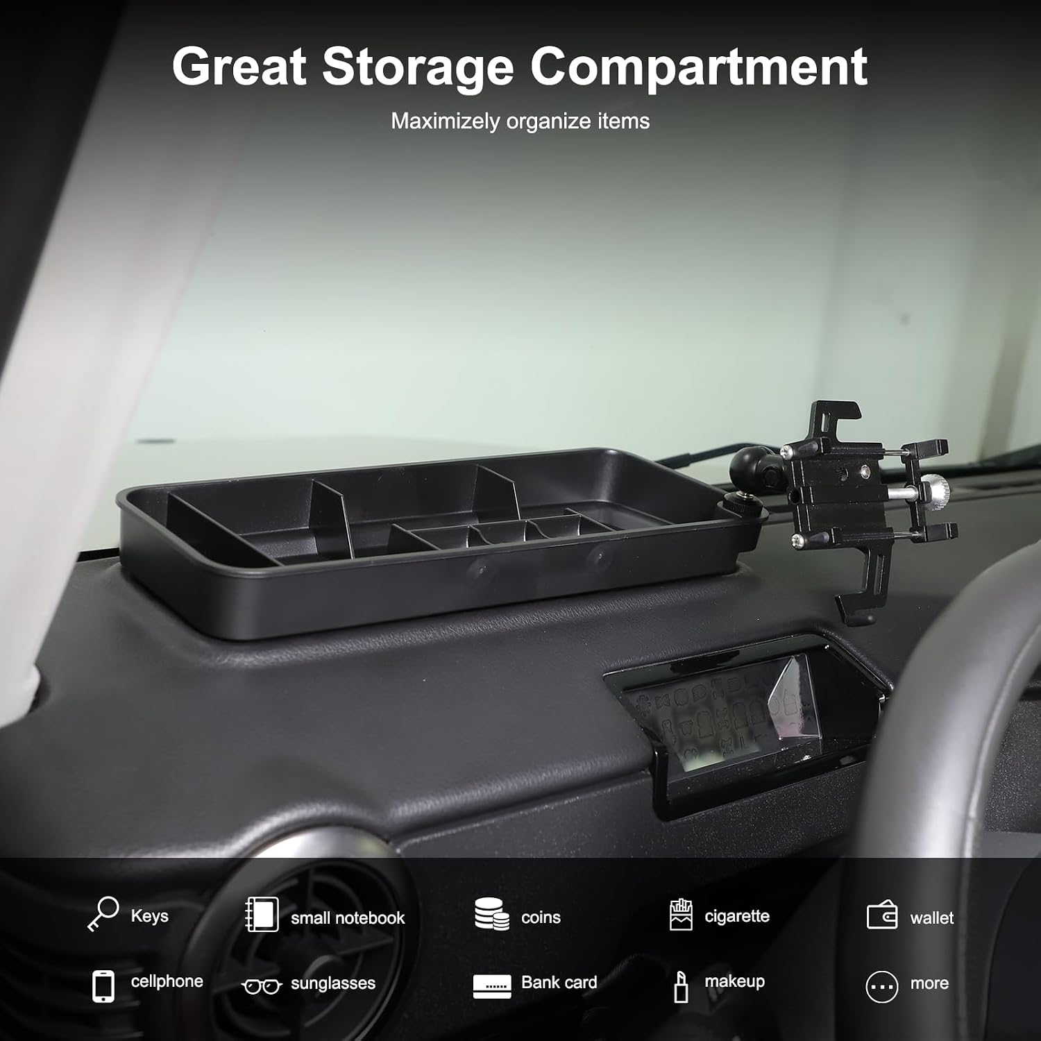 Center Console Dashboard Organizer Compatible with INEOS Grenadier 2020-2025 Accessories Non-Slip Dashboard Tray Dash Storage Box Console Tray Phone Key Organizer Container (Style D) image 5