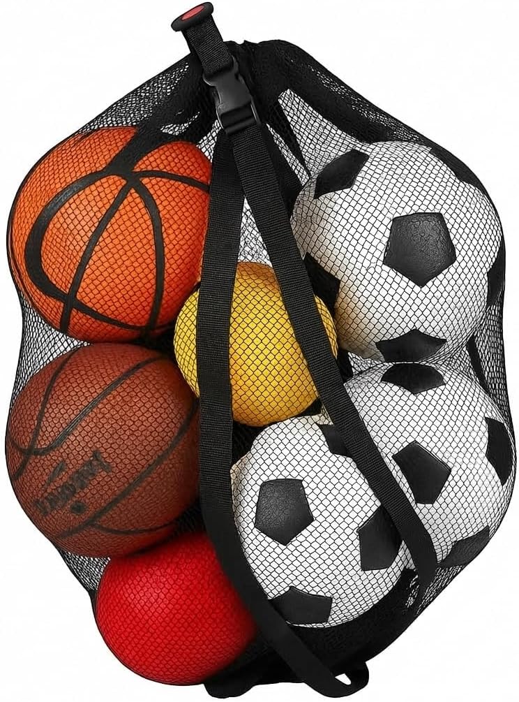 Keeble Outlets Soccer Ball Bag for Coaches and Players | Sports Equipment or Beach Bag With Shoulder Strap | 30 * 40 Inches Large Mesh for Equipment Storage, Soccer Balls