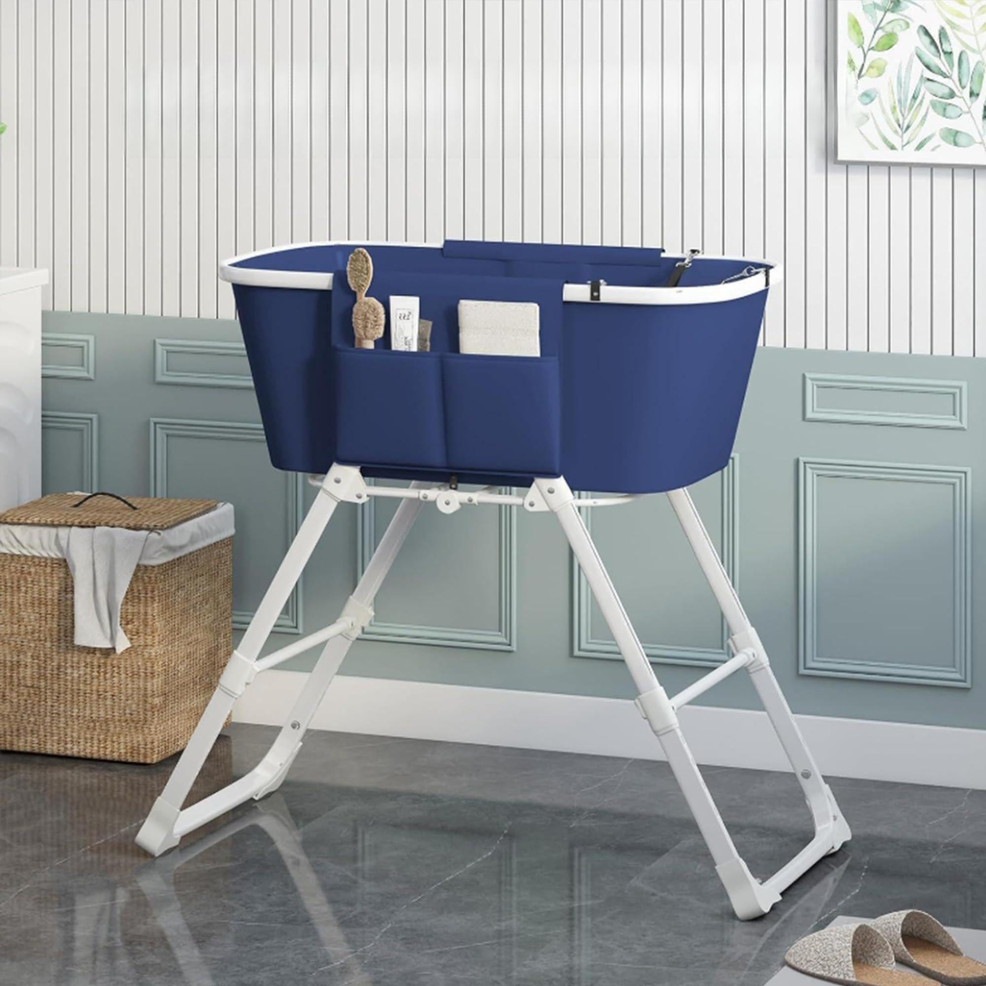 Bañera portátil plegable para perros, estación de lavado de mascotas para interiores y exteriores, fácil de instalar y almacenar, perfecta para perros pequeños a grandes