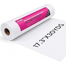 17.3" x 30 yd Mediumweight Non-Woven Fusible Interfacing for Sewing | White Single-Sided Iron-On Fusible Interfacing for Clothing, Quilting, Crafting, and Home Decor