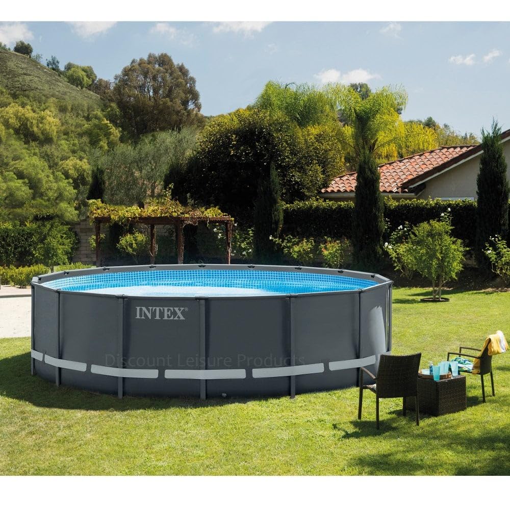 Intex 26322UK Ultra Frame Pool Set, Grey/blue, 16 ft x 48-Inch