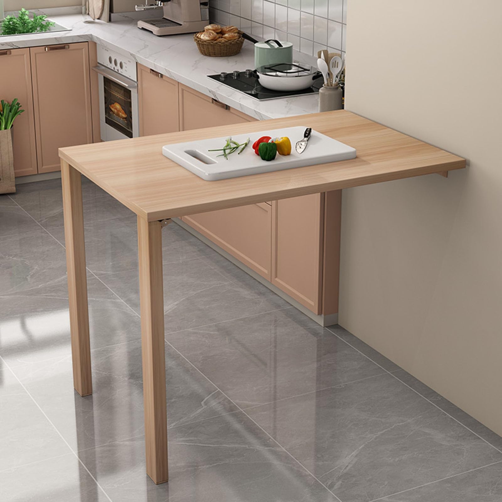 XJBTBA Tavolo Pieghevole da Parete in Legno per Piccoli spazi, Tavolo da Pranzo a Scomparsa per Cucina, Camera da Letto, Soggiorno