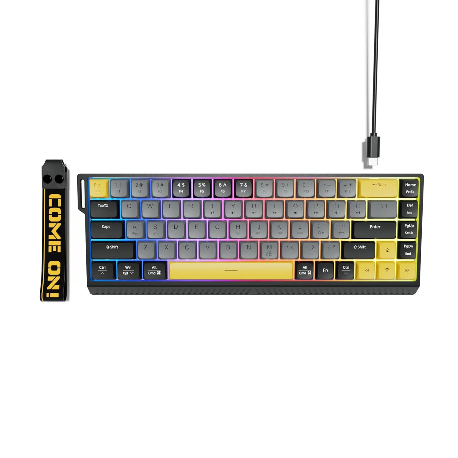 Wired Keyboard K68 65 USB Interface Ultra Compact Mini 68 - Key Keyboard Plug and Play Quiet LED