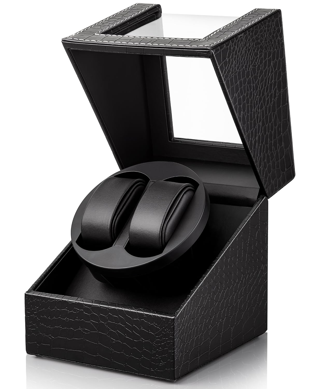 Double Watch Winder for Automatic Watches: UnaMela Automatic Watch Winder Box with Japanese Quiet Motor, Crocodile Pattern Leather, Flexible Pillow Fits Women and Men, AC Adapter or Battery Powered (B0CD3XMQB8) Amazon Price History, Amazon Price Tracker