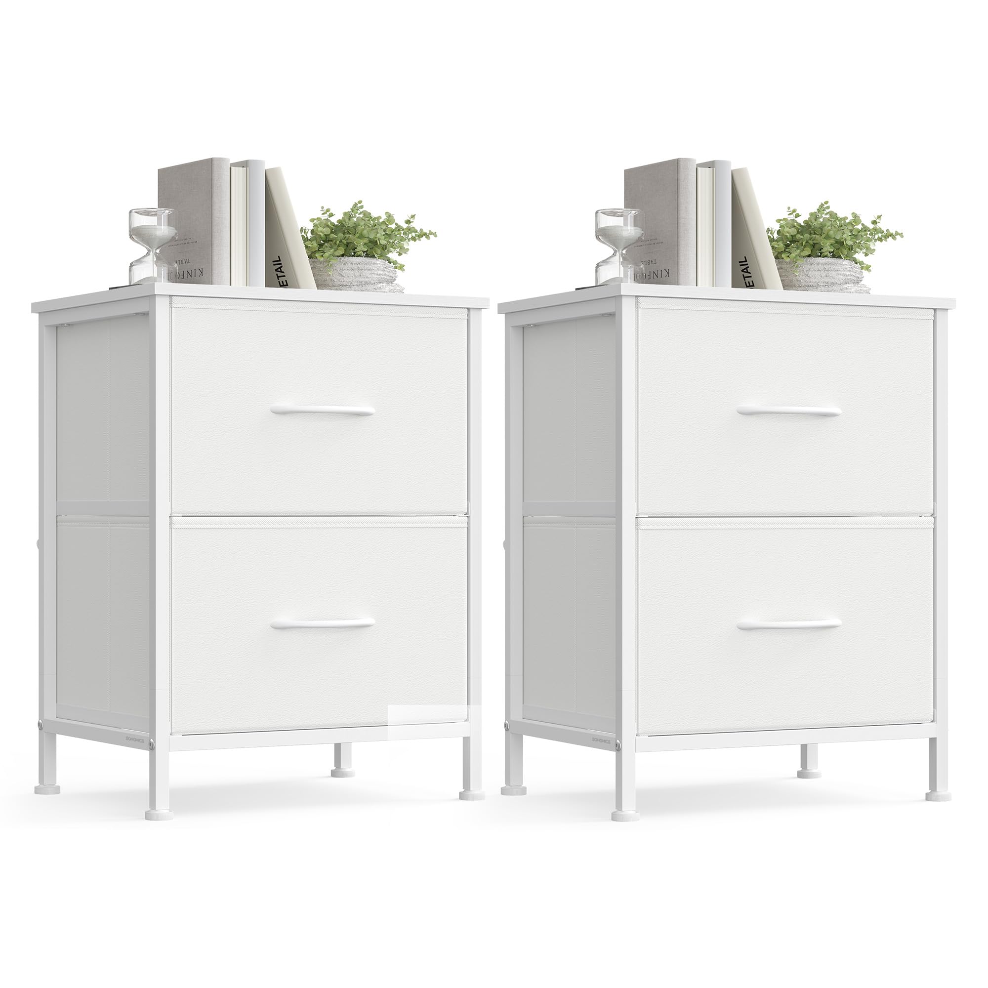 SONGMICS BELLAH Collection - Dressers for Bedroom, Chest of Drawers, Nightstands, 2 Drawers, Storage Organizer Unit, Closet, Entryway, Set of 2,