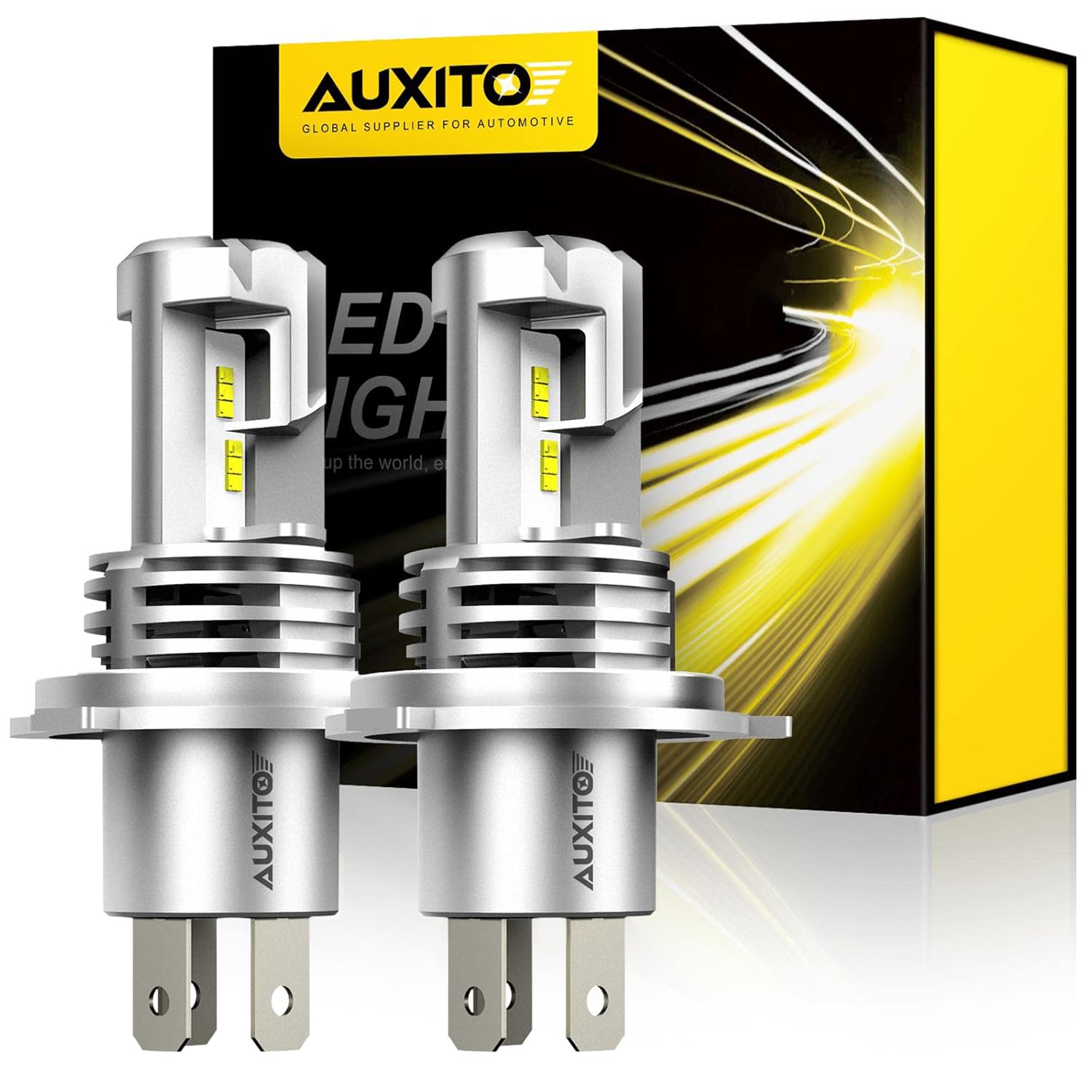 AUXITO H4 9003 LED Headlight Bulbs 12,000LM Per Set 6500K Xenon White