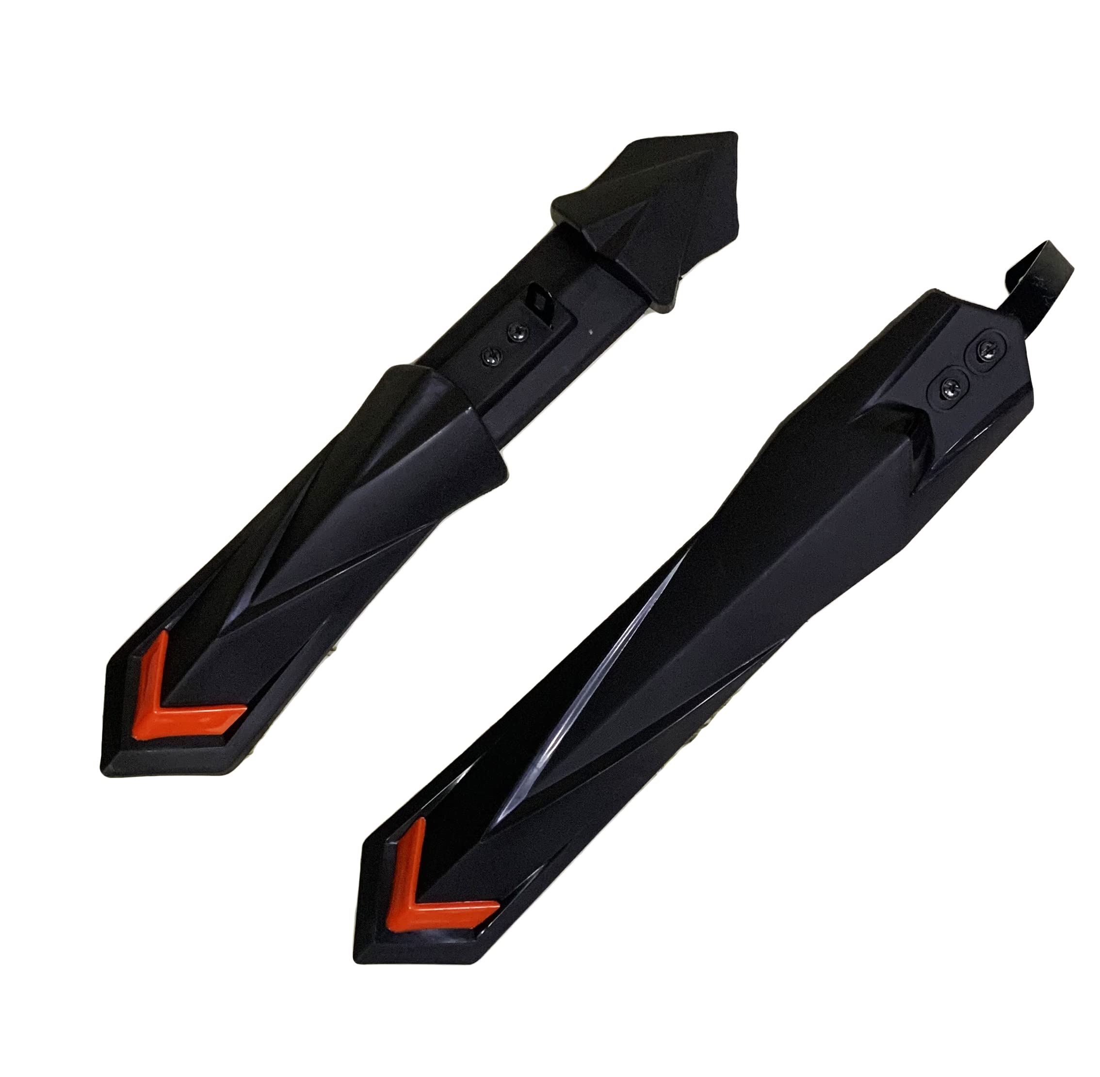 ABC Bicycle Front & Rear Mudguard Dual Tone with Iron Fitting (Black Orange)