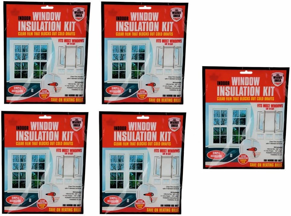 Weathershield Indoor Window Insulation Kit, Clear film that blocks out
