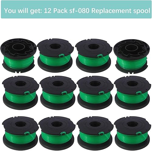 Miniatura 2 de SF-080 Bobina de repuesto para Black and Decker Bobina de recortadora de hilo de línea única de 20 pies 0.080 pulgadas GH3000 LST540 GH3000R LST540B