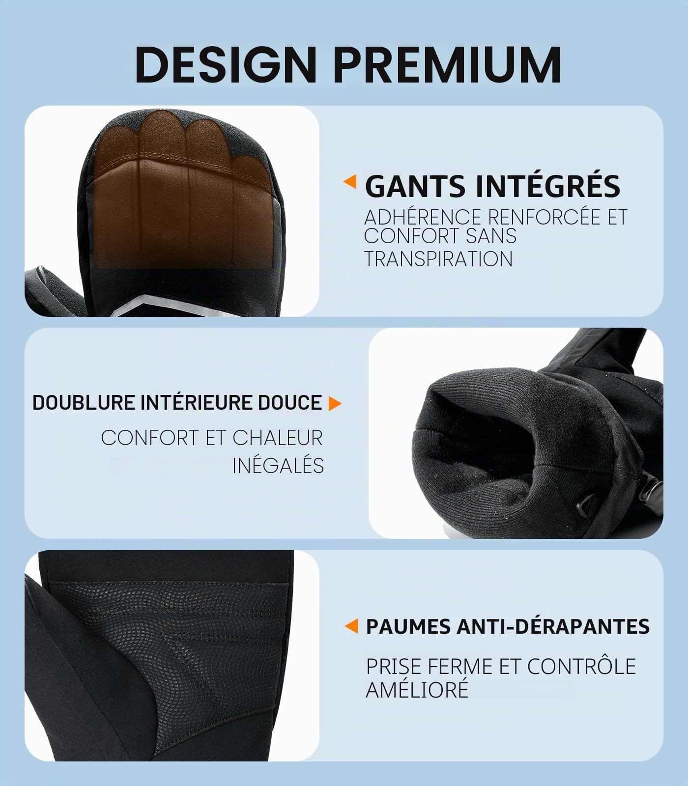 day wolf Mitaines Gants chauffantes pour Hommes et Femmes, Gants Chauffants Rechargeables avec écran Tactile 7.4V 2200mAh Batterie Gants de Ski étanches pour Skier Snowboard Camping Randonnée