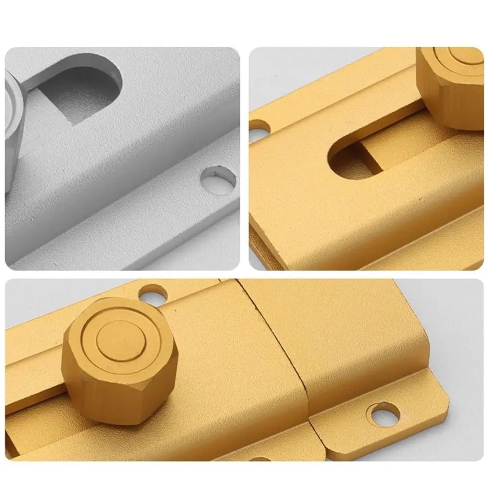 Rygiel ryglujący, rygiel zamka drzwi, Zatrzask do drzwi ze stopu aluminium Sprzęt do zamka drzwi Klamra zabezpieczająca przed kradzieżą Zatrzask drzwiowy(Black,120mm)
