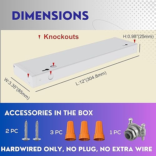 Miniatura 7 de Luces LED indirectas para debajo del gabinete de 12 pulgadas, con cable, 640 lm, ultra brillantes, regulables, luz cálida de 3000 K, luz diurna de