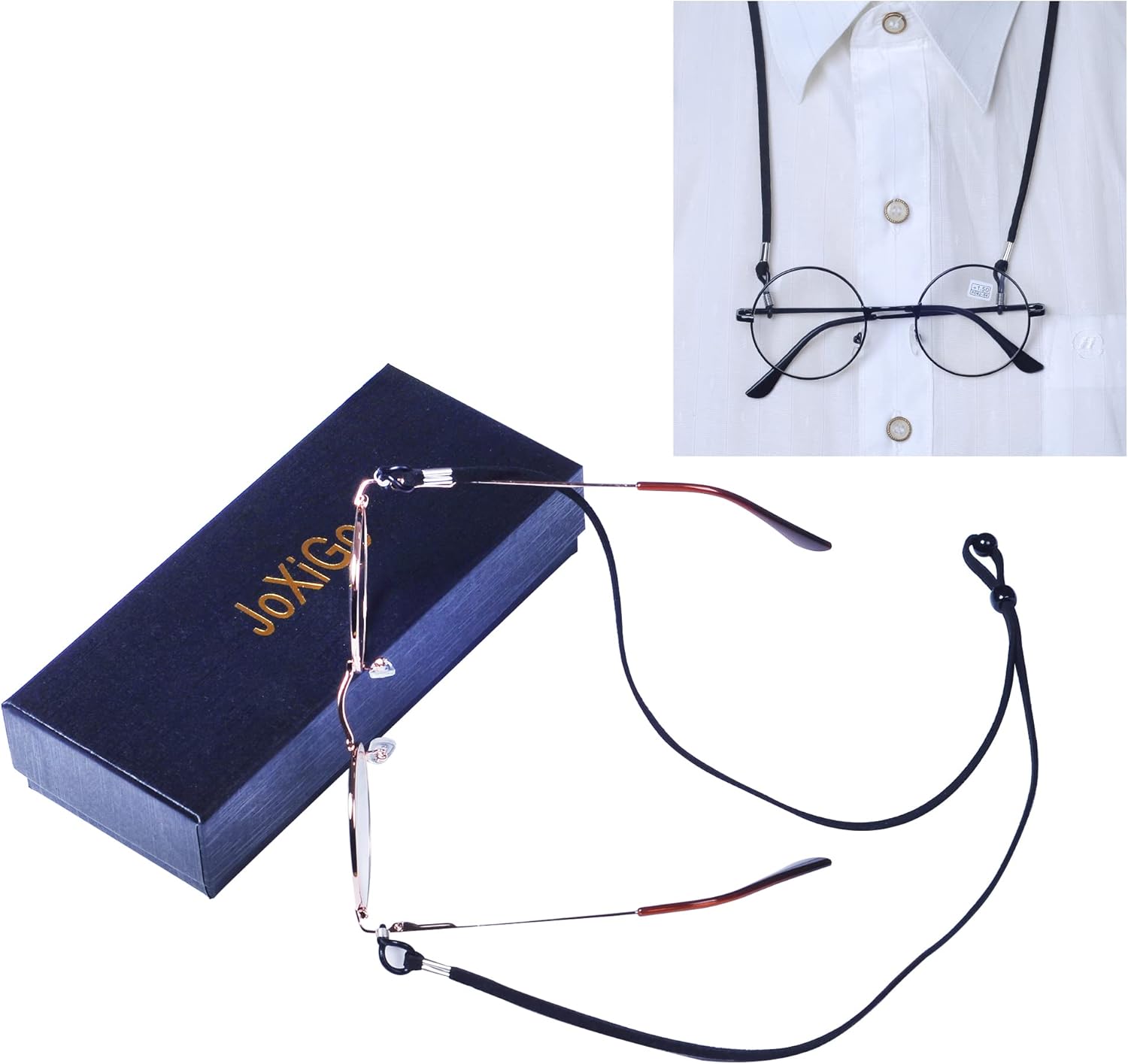 4 Pack Reading Glasses for Women Men Retro Round Metal Frame + Glasses Strap - Image 5