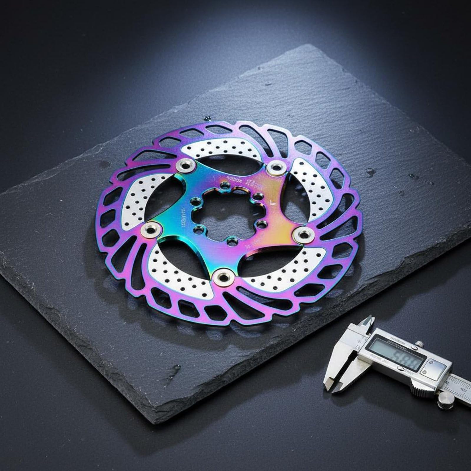 Disco de Freno para Bicicleta de Montaña Rotor Suspendido con Canales de Enfriamiento Acero Inoxidable SUS410 y Aleación 7075 Compatible con Seis, color to 1, 160 Mm