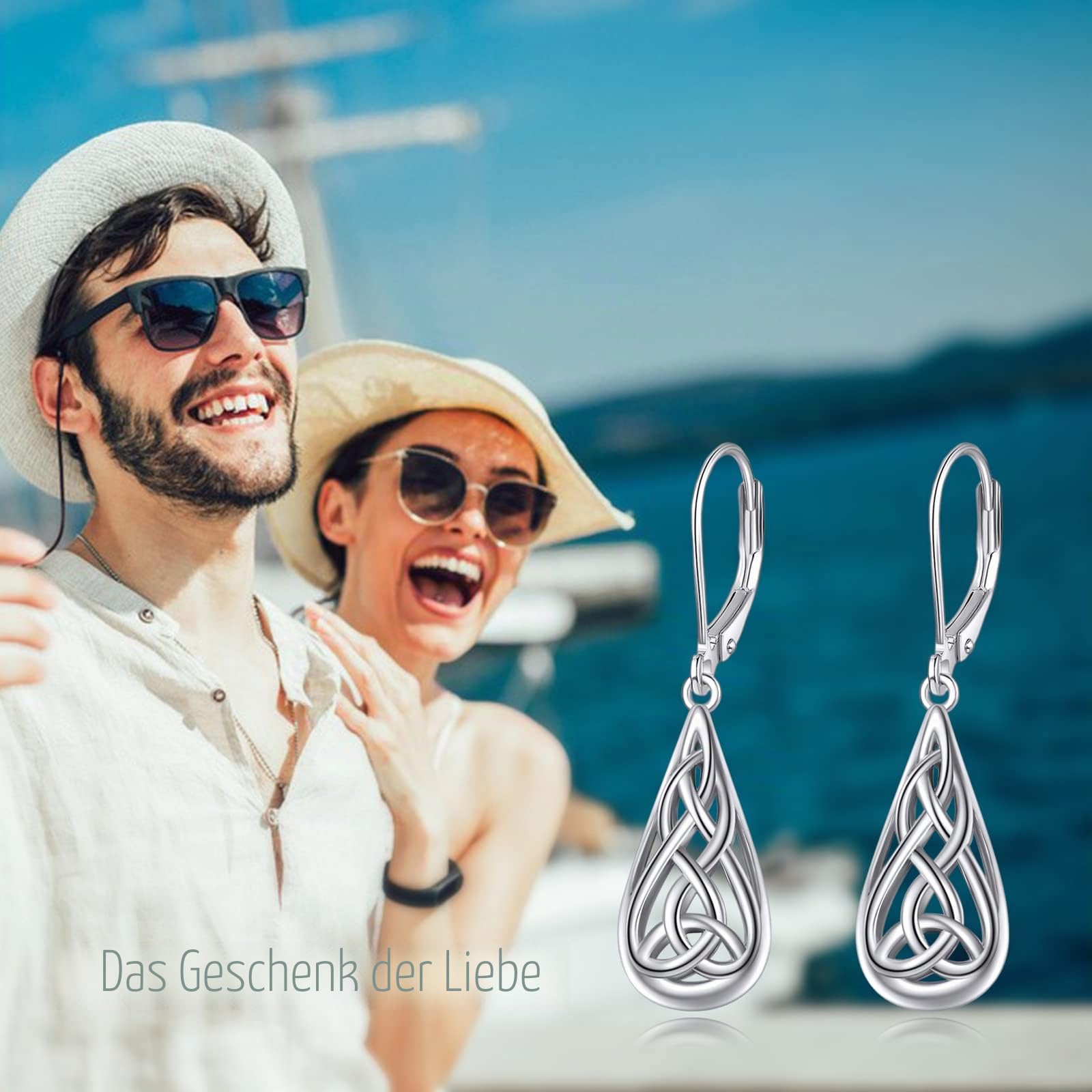 Keltische Ohrringe aus Sterling Silber irische keltische Tropfen Ohrringe Schmuck Geschenke für Damen