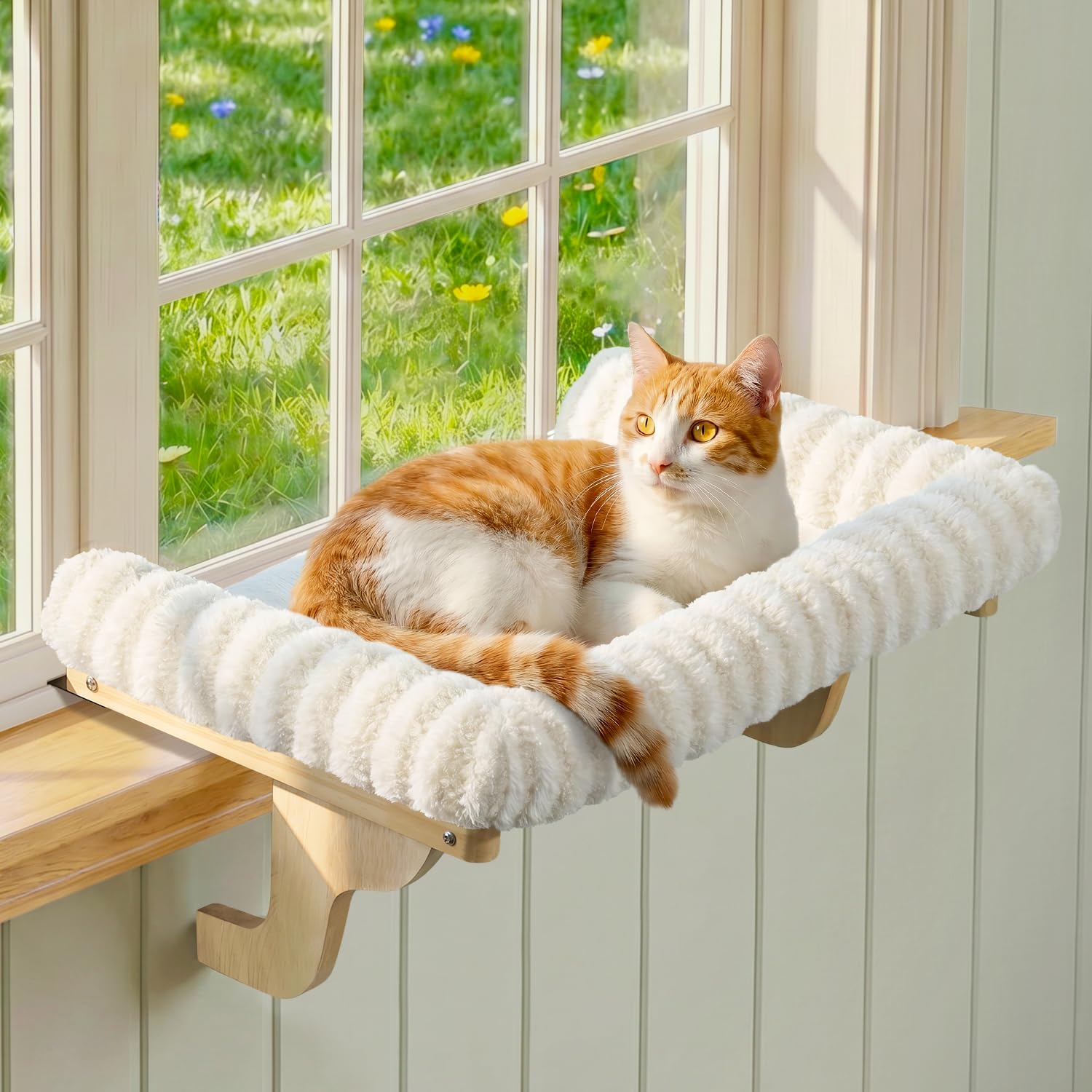 Photo 1 of Zakkart Mellow Cat Window Perch (Beige, L)