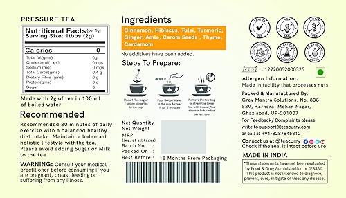 Miniatura 9 de TEACURRY Té de corazón (30 bolsas de té, paquete de 1 mes) - Ayuda con el bienestar del corazón - Té de hierbas totalmente natural sin cafeína