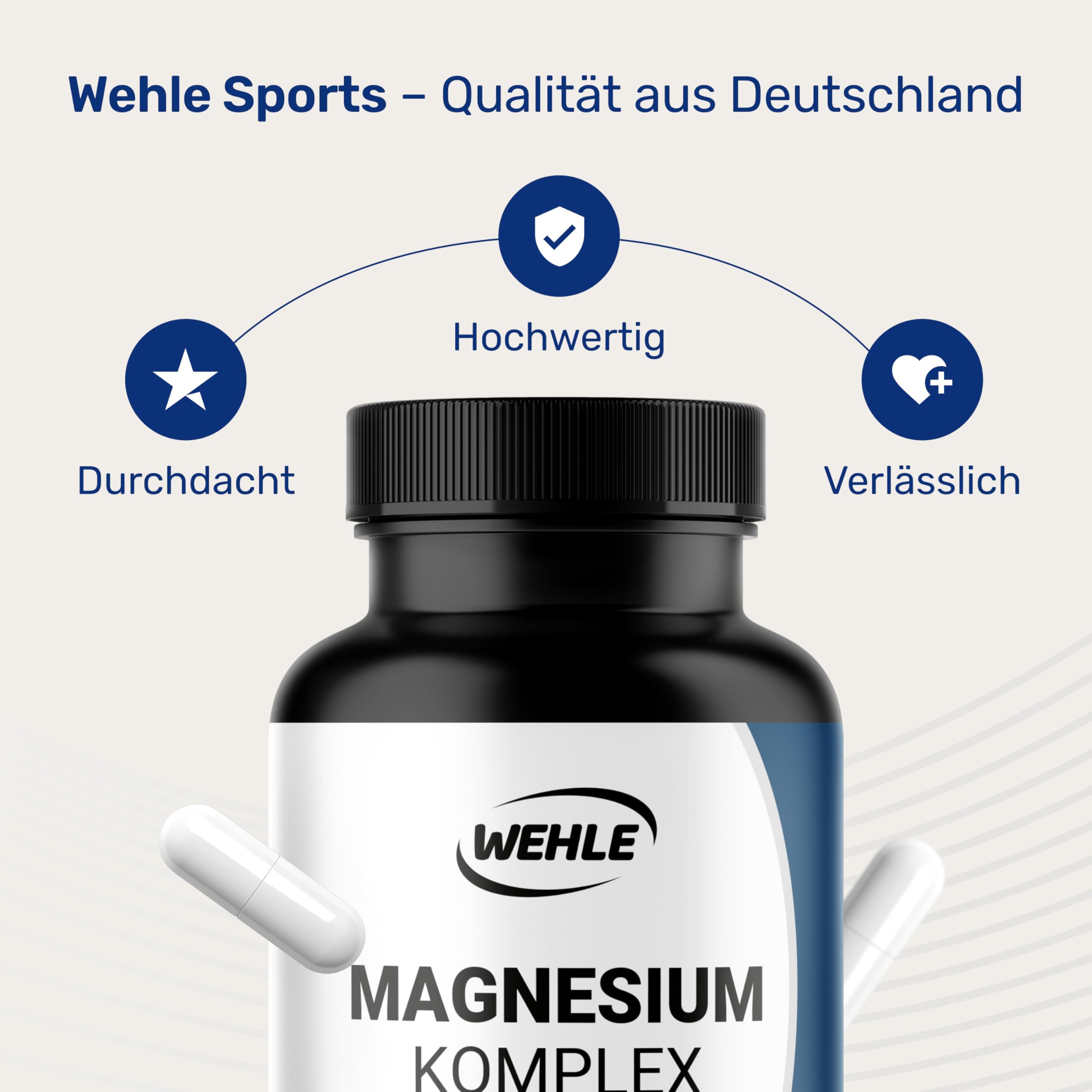 Magnesium hochdosiert 2250 mg Magnesium pro Tagesdosis - 3-Fach Komplex mit: Magnesiumbisglycinat, Magnesiumcitrat Magnesiummalat, hochdosiert, vegan (360 Kapseln) - Verpackung kann variieren