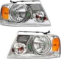Vista 16 de Faros compatibles con Dodge Ram 1500 2500 3500 1994-2002. Faros para conductor y pasajero con lente transparente y carcasa cromada. Reflector