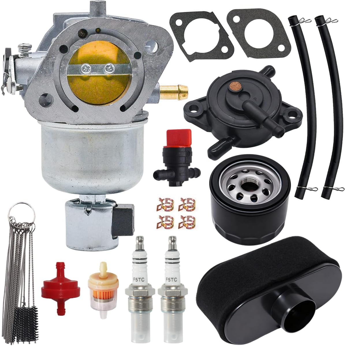 XingLi FR691V Carburetor Fits for Kawasaki Specific FS691V FS651V FR651V engine Replace for 15004-0829 15004-0985 15004-7063 carb with Fuel Pump Oil Filter and Air Filter