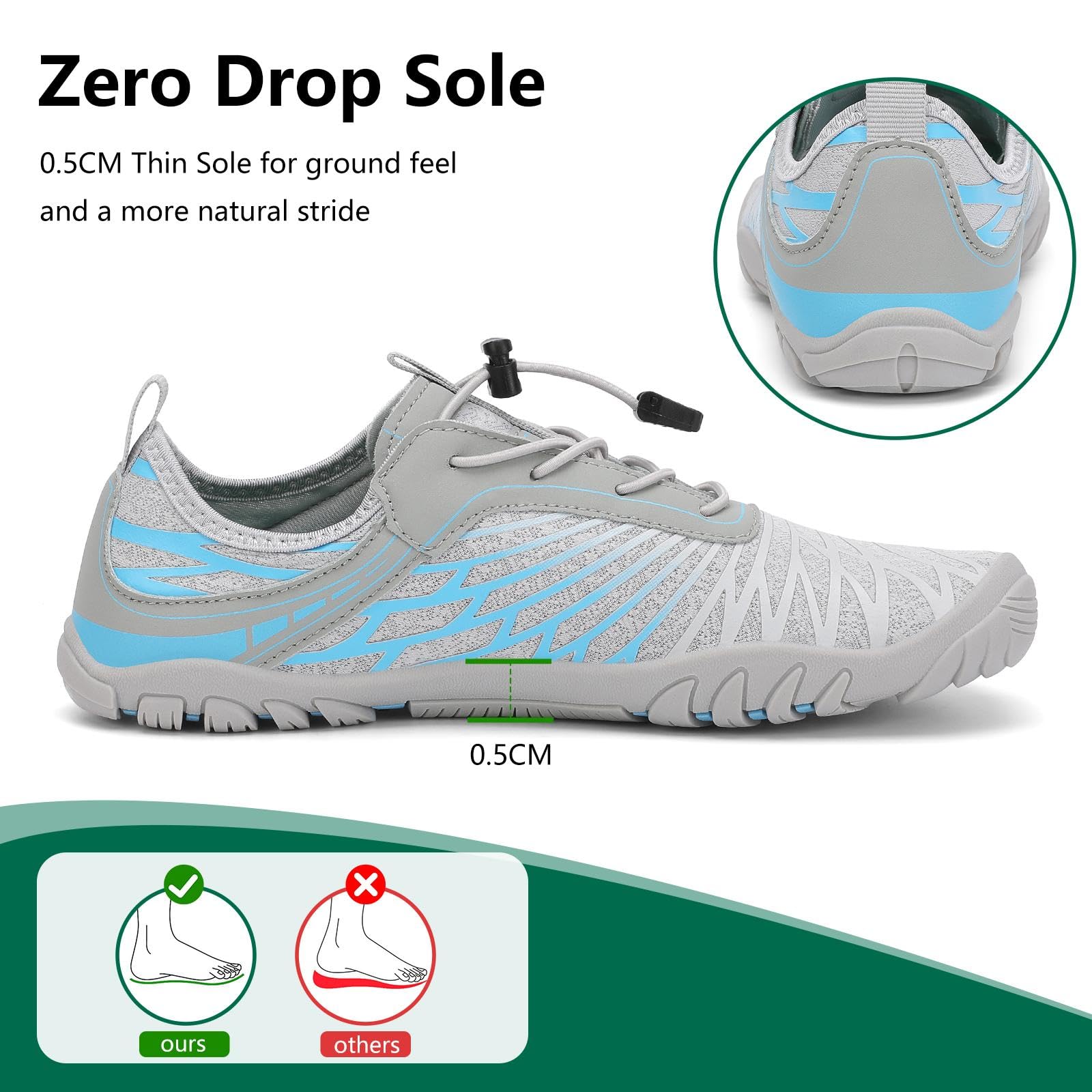 SAGUARO Scarpe Barefoot Minimaliste Donna Scarpe da Scoglio Traspiranti Asciugatura Rapida, 36-43 EU