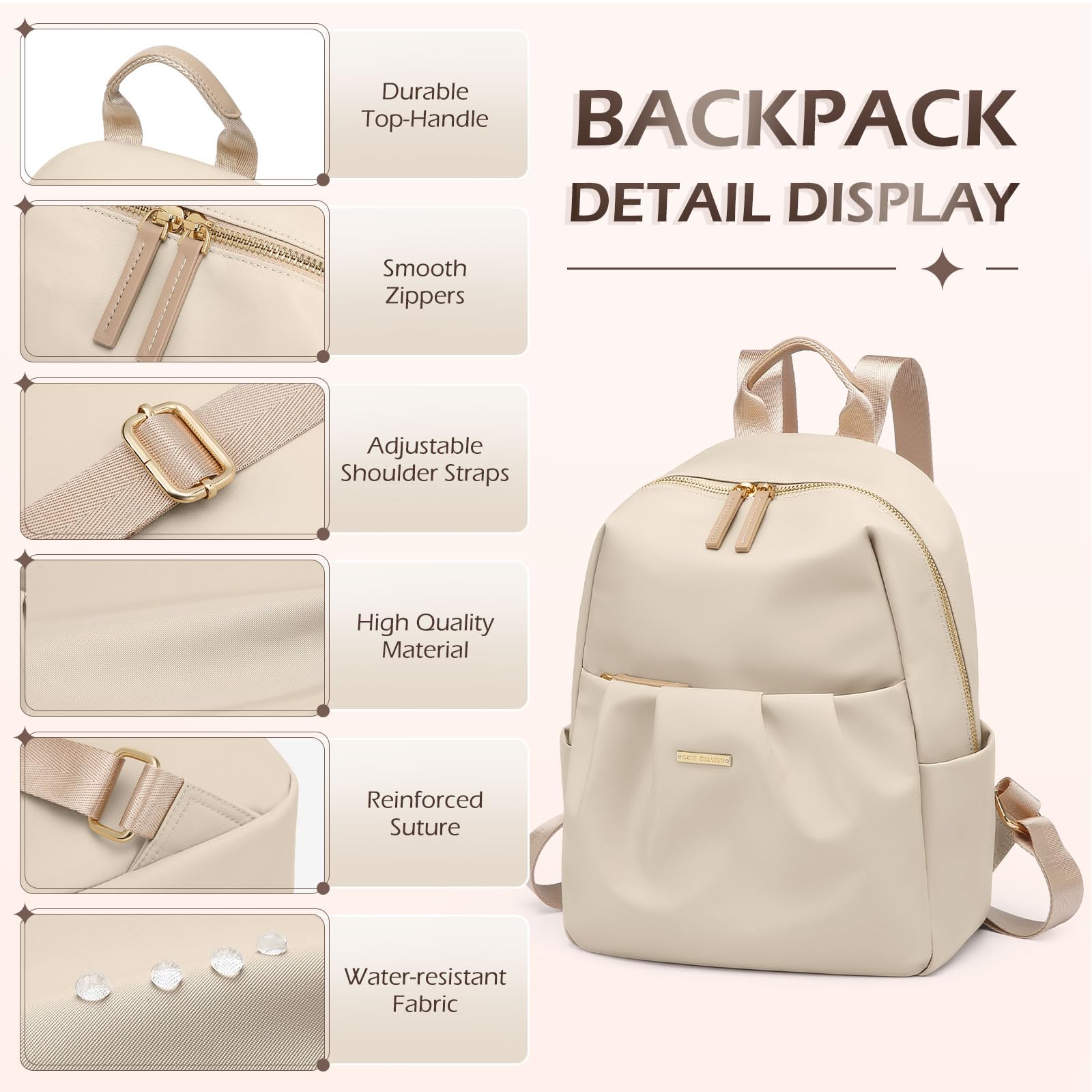 GOLF QUALITY Zaino Donna Antifurto,Borsa Donna Elegante 2 in 1, Borsa Tracolla, Zaini Casual Zainetto Donne Zainetti per Viaggio, Borse a Tracolla Causal Daypack per Ufficio Scuola Viaggio Lavoro