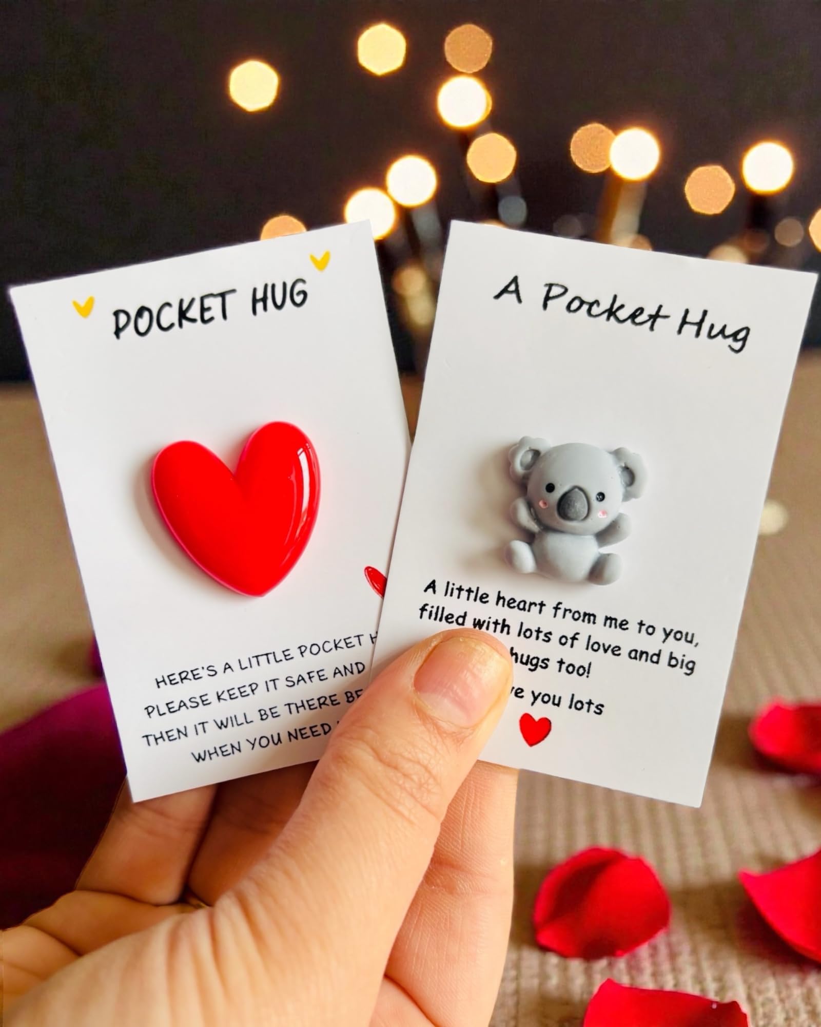 2 Pc Pocket Hug Gift Cards | Cute Panda & Heart Design | Mini Love Token for Girlfriend, Boyfriend, Husband, Wife | Valentine’s Day & Anniversary Romantic Gift | Long Distance Relationship Gifts-image-32