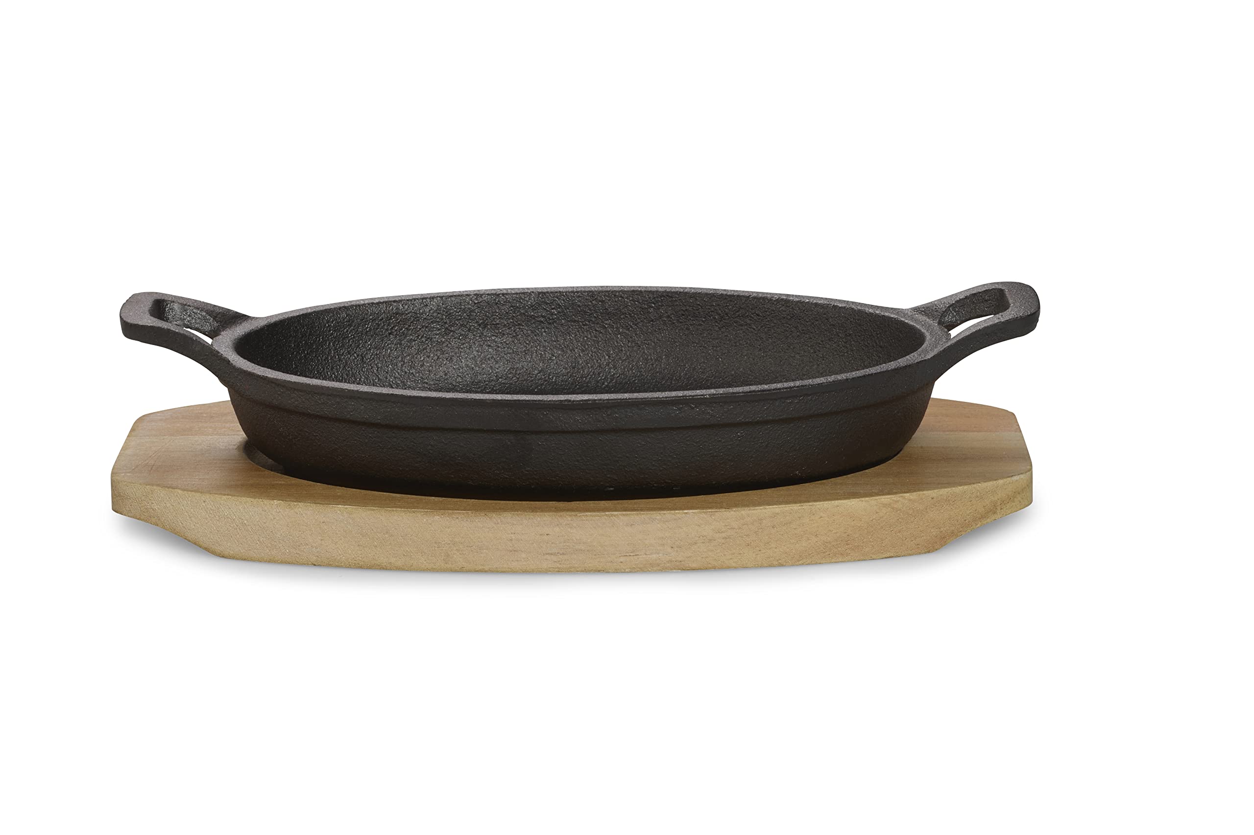 ECHTWERK Servierschalen Set aus Gusseisen, Servierpfännchen, Auflaufform mit Servierbrett, Grillpfanne, Bereits eingebrannt, Für Backöfen, Grill, und BBQ geeignet, zum Servieren, Big-Edition, 4tlg