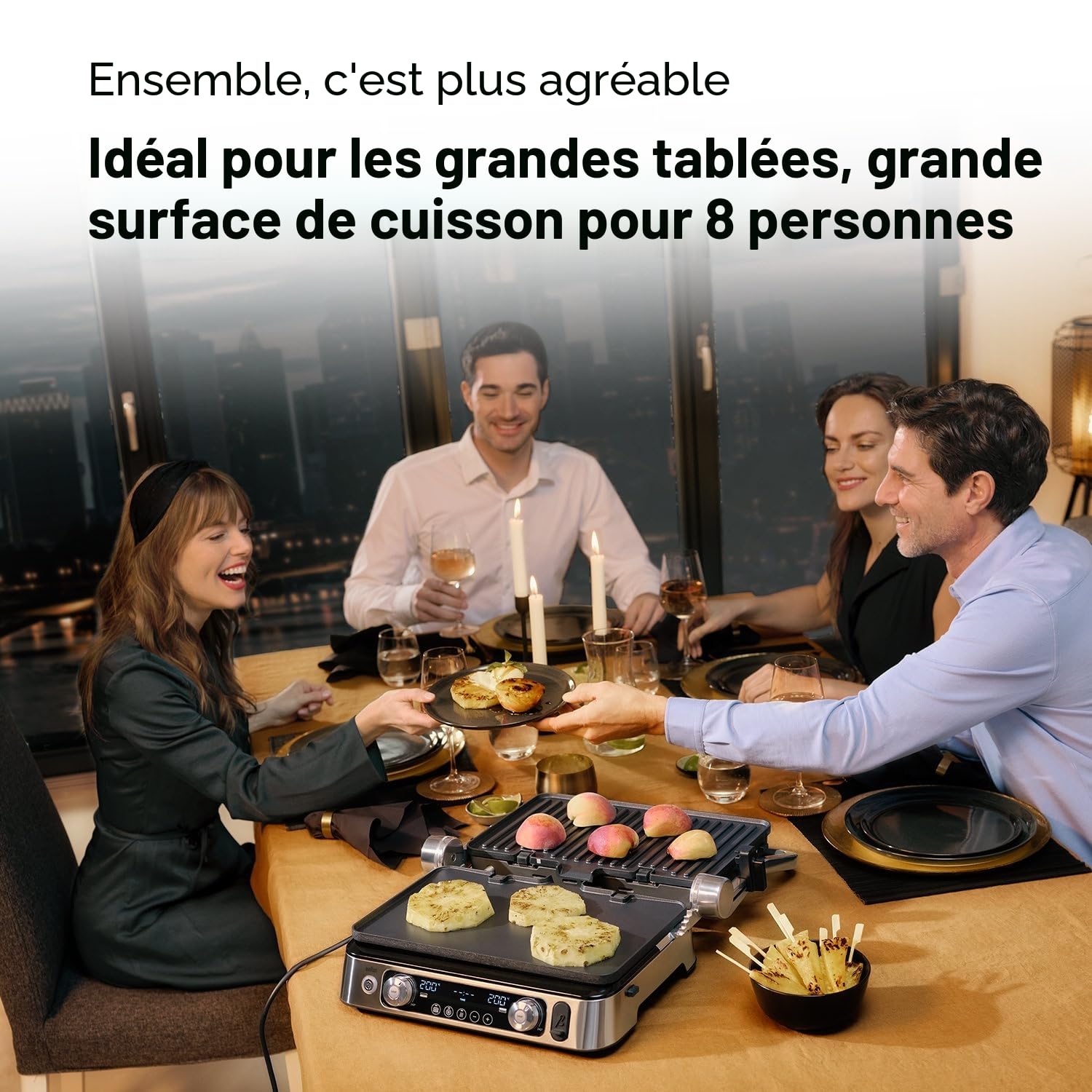 Braun MultiGrill9 CG9167, Grille Électrique à Contrôle Électronique, 2 Thermostats Indépendants, 3 Positions de Cuisson, Sonde Thermique, Fonction BOOST, Ensemble Plaques Grill+Lisses+Gaufres, 2200W
