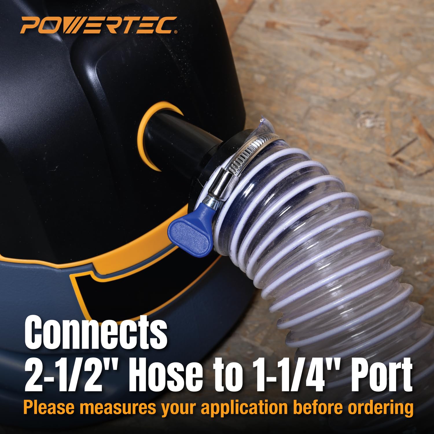 PowerTec 70140-P2 - Reductor de manguera de 2-1/2 a 1-1/4 pulgadas, paquete de 2, color negro