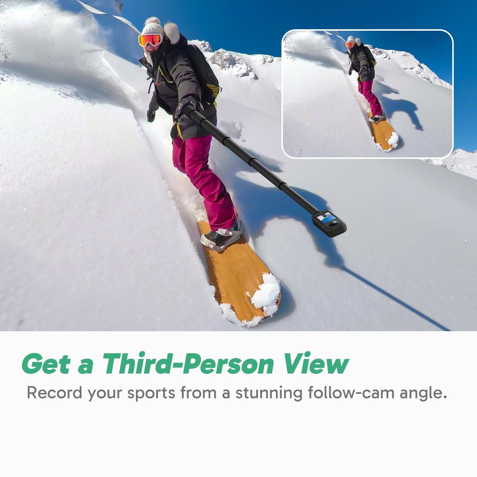 AKASO 360 Caméra d'action 360 Kit d'aventure Neige avec Carte mémoire 256 Go, capteur 1/2", 5,7 K 360, Photos 72 MP, écran Tactile de 2,29", caméra Sport 360