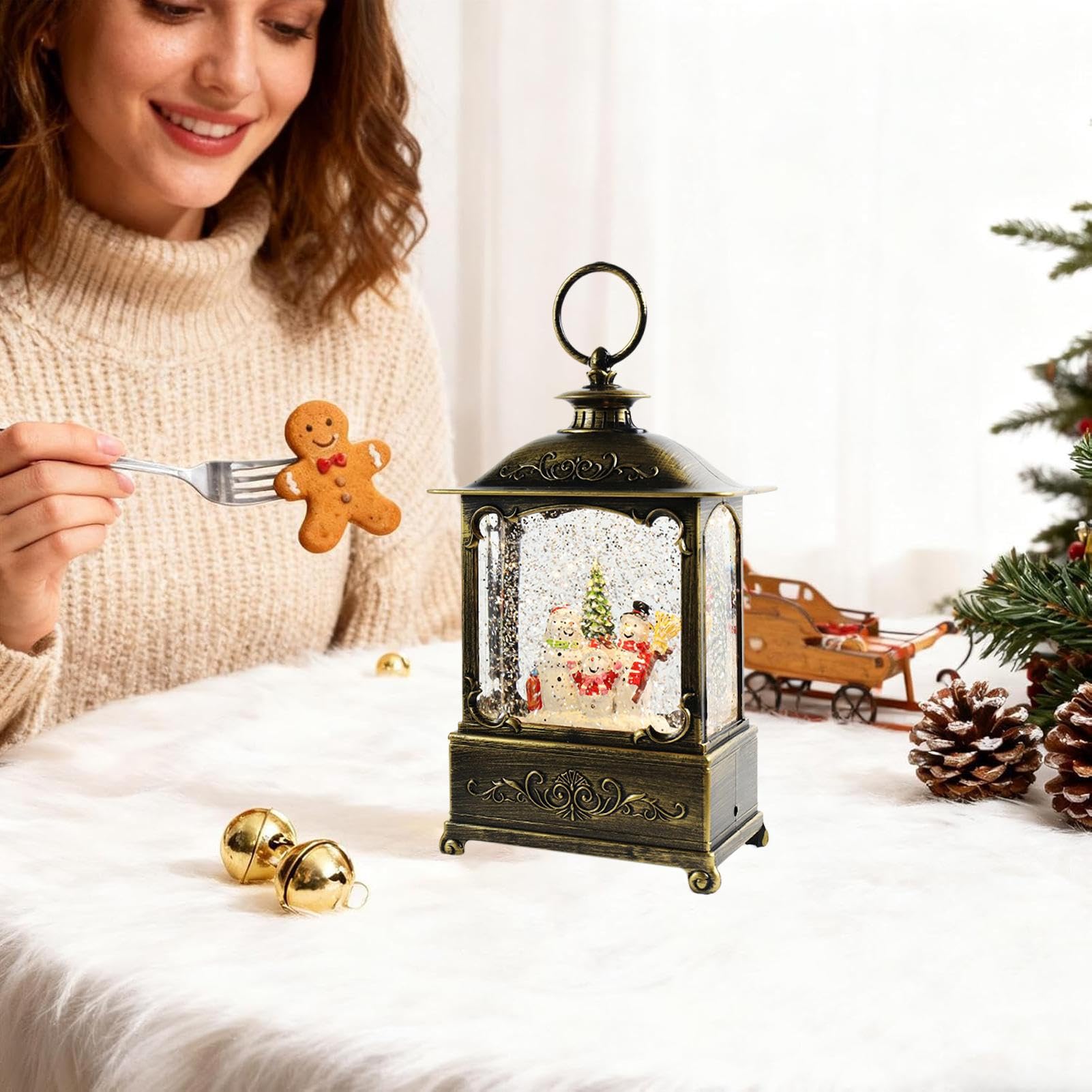 Linternas Navideñas Decorativas De Interior con Temporizador Musical