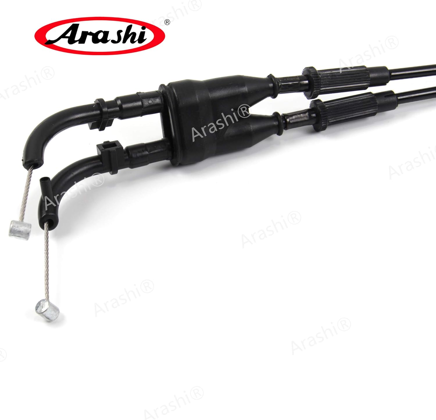 Arashi Throttle Cable for Kawasaki Ninja ZX10R 2011-2015, Stainless Wire Line and Rubber Motorcycle Replacement Accessories Parts Black