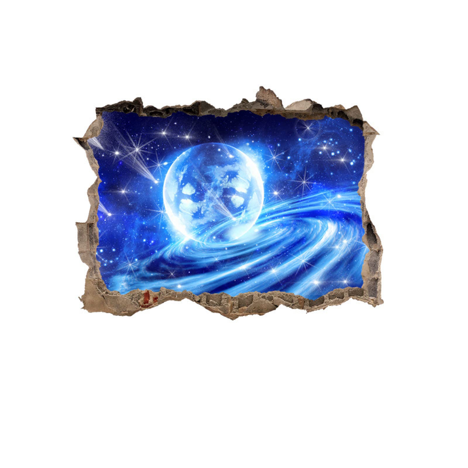 Planeta Calcomanía Rota 3D, Espacio Adhesivo Extraíble De Vinilo Para Despegar Y Pegar, Universo Tatuaje De Pared Niñas Niños Dormitorio Guardería Habitación Decoración Para El Hogar 75x113cm