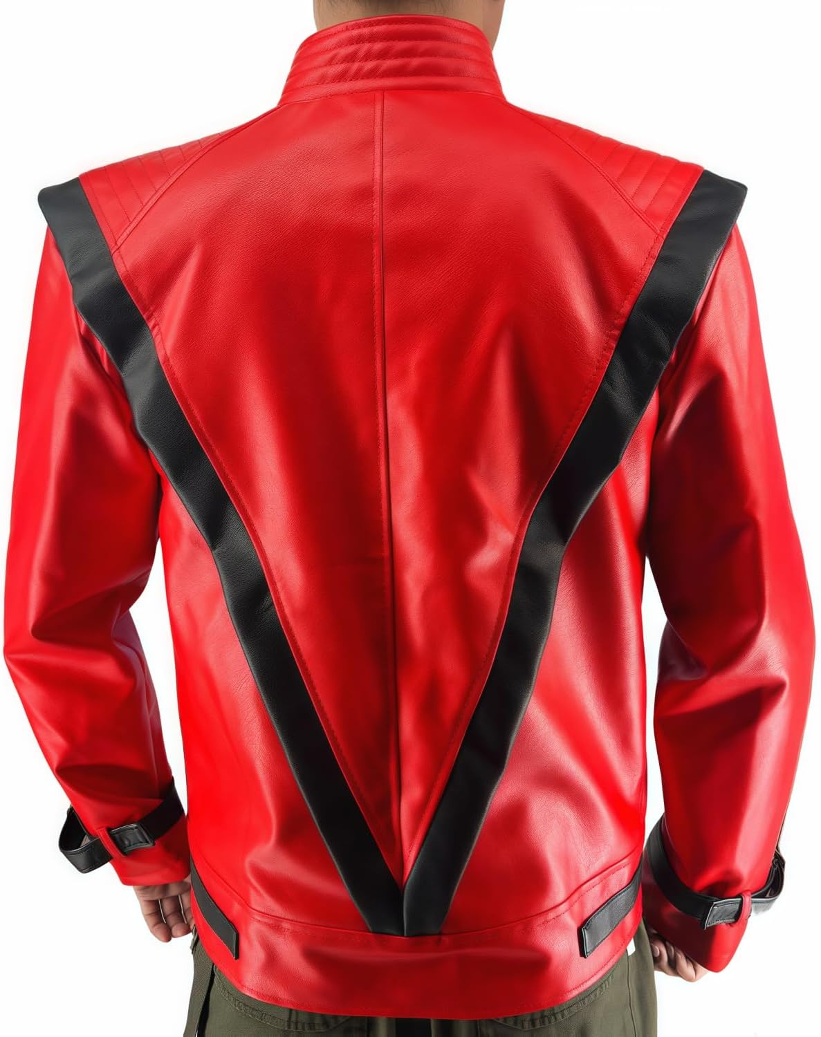 Halloween Red Leather Dress Jacket for Adults Impersonator -Michael Style XS-3XL - Image 3