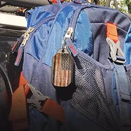 ThinOptics Keychain Readers Rectangular Reading Glasses, Printed Flag Case/Black Frames, 44 mm + 2.5