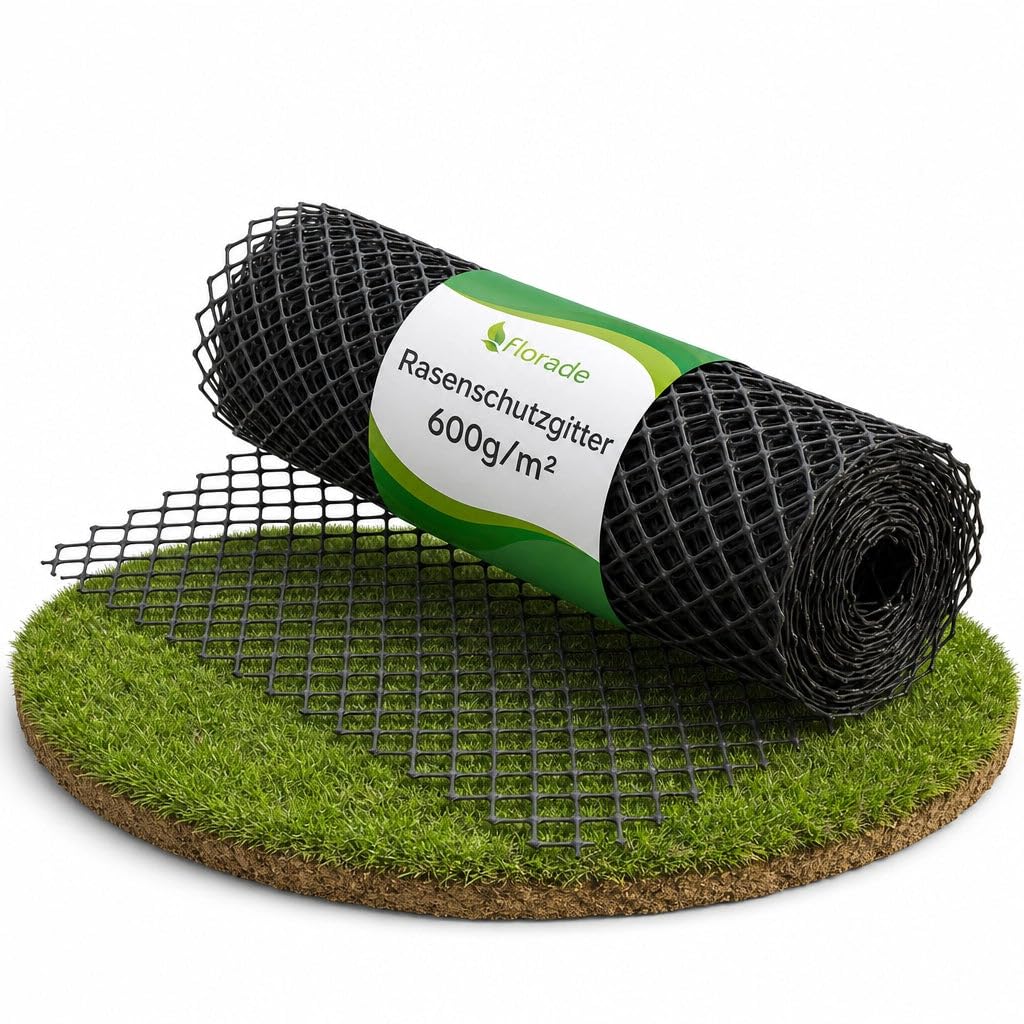 Florade Griglia di protezione per prato – Griglia in plastica trasportabile – Piastre in plastica alternativa – Griglie per prato – Favi per stabilizzare il terreno – Giardino e vialetto (10 metri)