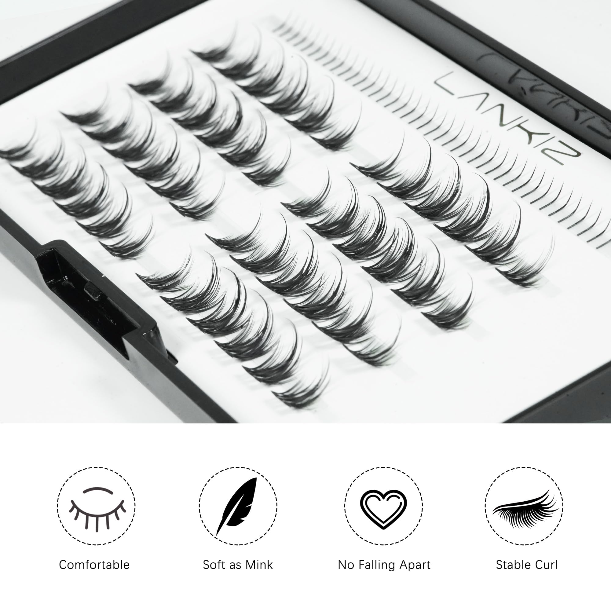 LANKIZ Manga Lash Clusters, Individual Lashes Natural DIY Wispy Manga Lash Clusters, False Lash Extension at Home - Image 2