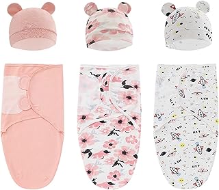 3-Pack Organic Baby Swaddle Sleep Sacks - Newborn Swaddle Sack - Ergonomic Baby Swaddles 0-3 Months - Baby Sleep Sack - Baby Swaddle Blanket Wrap - Baby Swaddle Sack - Baby Swaddle Wrap (Pink)