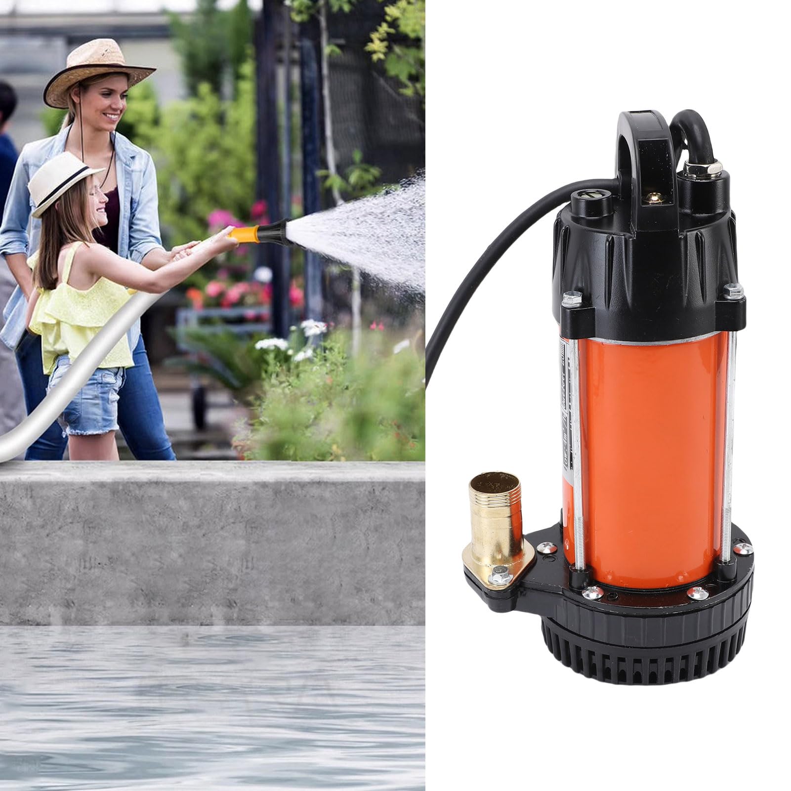 YWBL-WH Bomba Sumergible de 300 W, Bomba de Agua Eléctrica de Acero (DC12V)