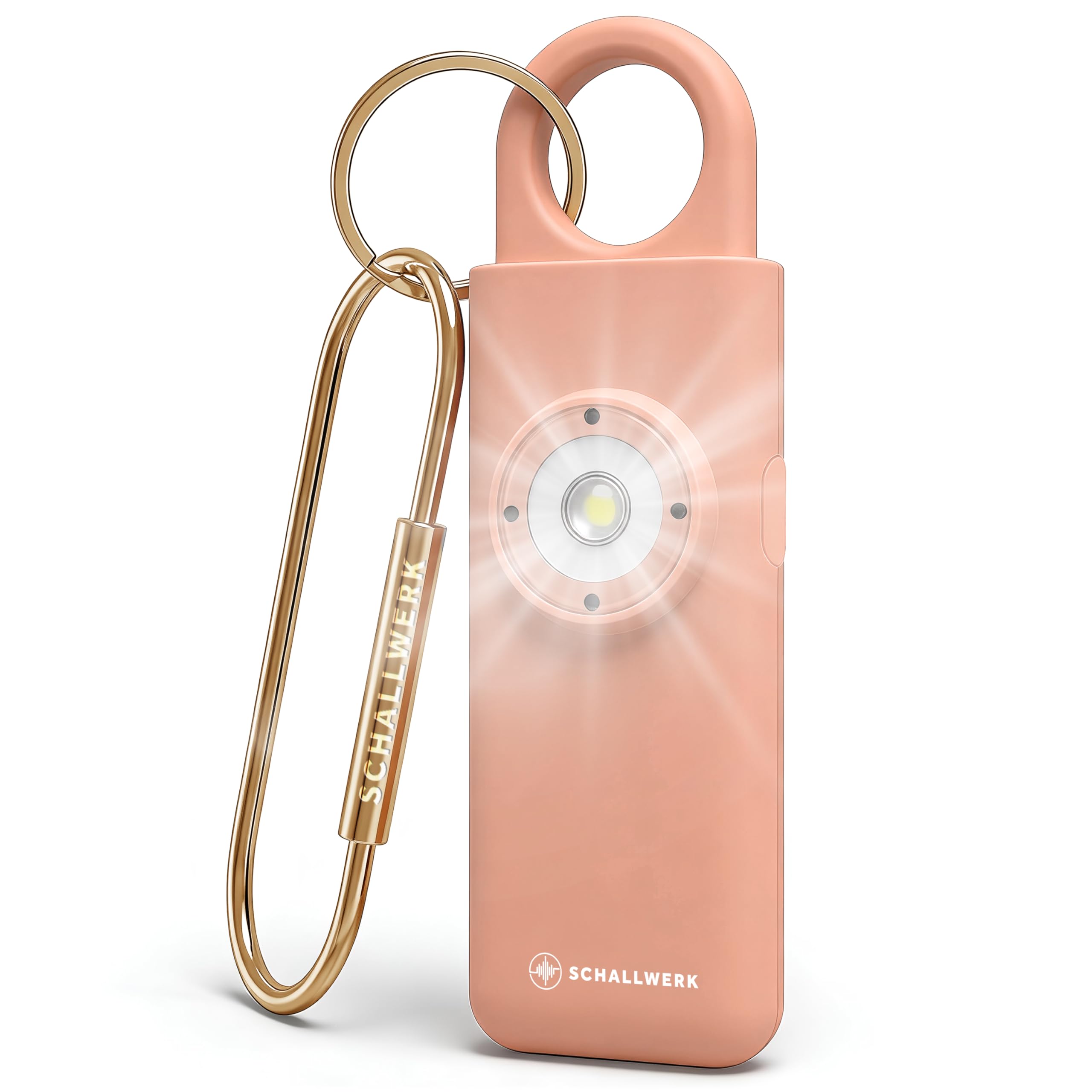 Schallwerk ® Safety+ Taschenalarm für Frauen – Persönlicher Alarm mit LED-Licht – Schrillalarm Schlüsselanhänger für Selbstschutz & Sicherheit unterwegs – laut & kompakt
