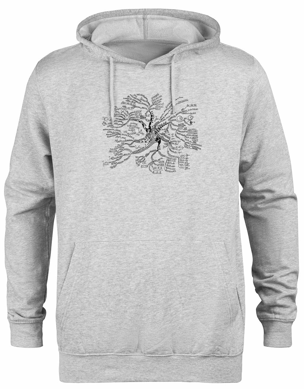 Pull à capuche gris Arbre Mathématique sweat unisexe aux finitions premium