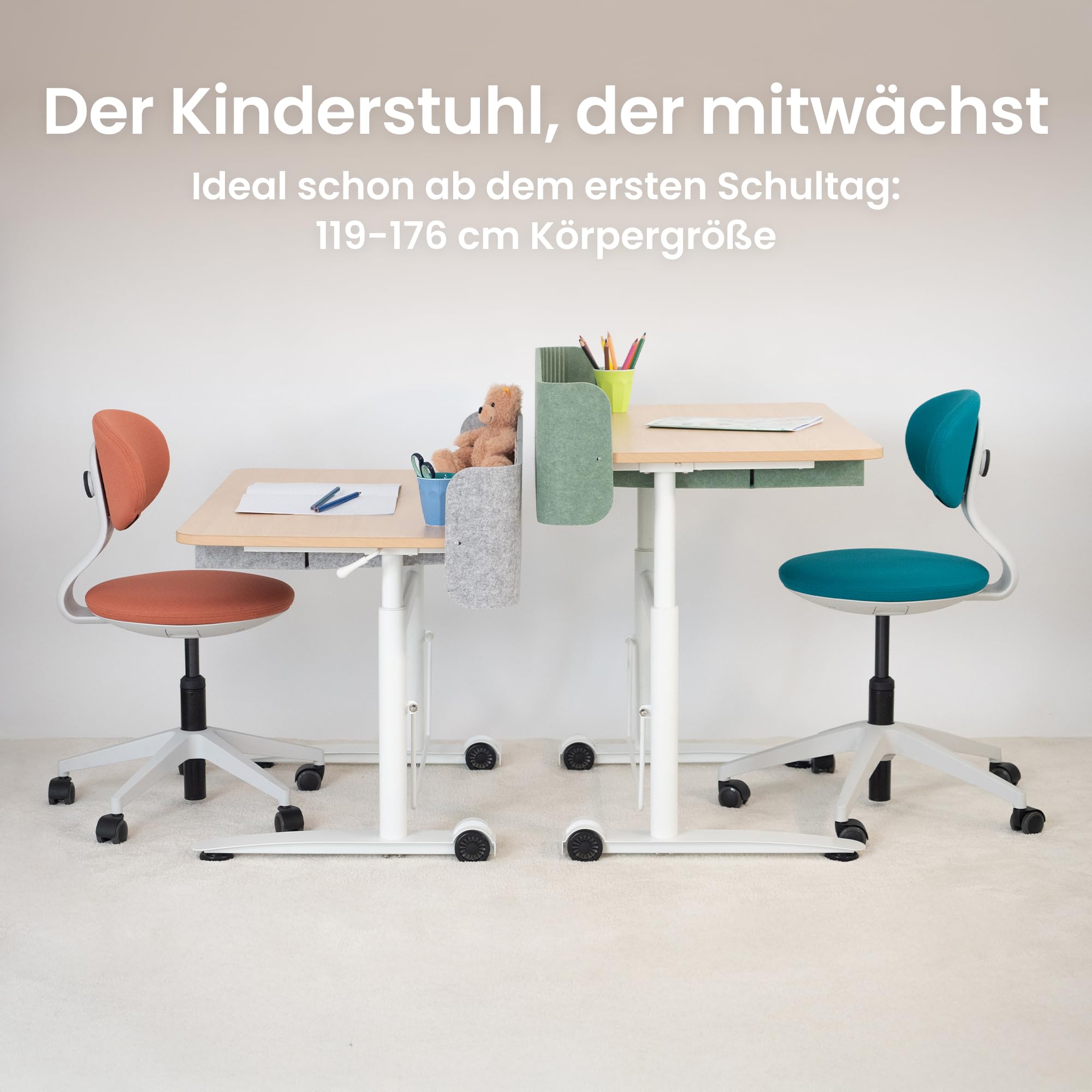 Ergotopia Ergonomischer Kinder Schreibtischstuhl – höhenverstellbarer Kinderdrehstuhl mit atmungsaktiver Rückenlehne, orthopädischer Kinderstuhl für gesundes Sitzen, Kinder Schreibtisch Stuhl
